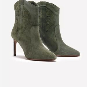 ba&sh Caitlin booties Pine green  Suede